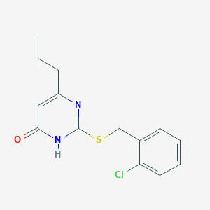molecular formula C14H15ClN2OS B3718482 2-[(2-chlorobenzyl)thio]-6-propyl-4(1H)-pyrimidinone 