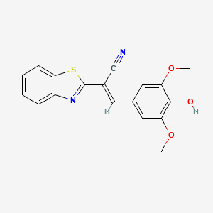 molecular formula C18H14N2O3S B3718488 2-(1,3-benzothiazol-2-yl)-3-(4-hydroxy-3,5-dimethoxyphenyl)acrylonitrile 