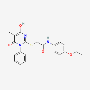 molecular formula C22H23N3O4S B3718498 N-(4-ethoxyphenyl)-2-[(5-ethyl-4-hydroxy-6-oxo-1-phenyl-1,6-dihydro-2-pyrimidinyl)thio]acetamide 