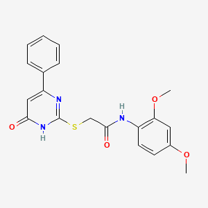 molecular formula C20H19N3O4S B3718512 N-(2,4-dimethoxyphenyl)-2-[(6-oxo-4-phenyl-1,6-dihydro-2-pyrimidinyl)thio]acetamide 