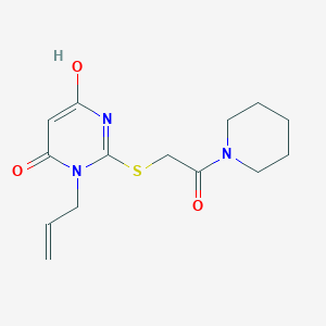 molecular formula C14H19N3O3S B3718518 3-allyl-6-hydroxy-2-{[2-oxo-2-(1-piperidinyl)ethyl]thio}-4(3H)-pyrimidinone 