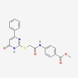 molecular formula C20H17N3O4S B3718530 methyl 4-({[(6-oxo-4-phenyl-1,6-dihydro-2-pyrimidinyl)thio]acetyl}amino)benzoate 