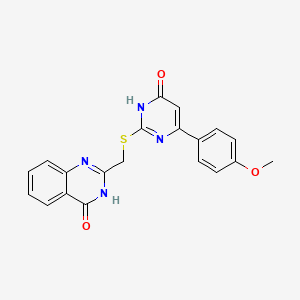 2-{[(4-hydroxy-2-quinazolinyl)methyl]thio}-6-(4-methoxyphenyl)-4(3H)-pyrimidinone