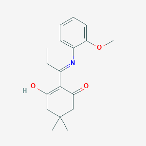 molecular formula C18H23NO3 B3718572 2-{1-[(2-methoxyphenyl)amino]propylidene}-5,5-dimethyl-1,3-cyclohexanedione 