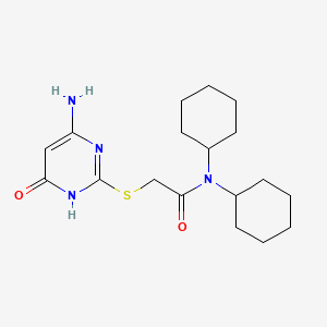molecular formula C18H28N4O2S B3718579 2-[(4-amino-6-oxo-1,6-dihydro-2-pyrimidinyl)thio]-N,N-dicyclohexylacetamide 