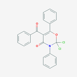 molecular formula C23H15Cl2NO3 B371859 5-Benzoyl-2,2-dichloro-3,6-diphenyl-1,3-oxazin-4-one 