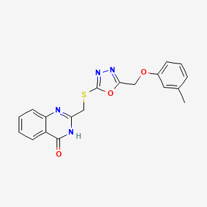 2-[({5-[(3-methylphenoxy)methyl]-1,3,4-oxadiazol-2-yl}thio)methyl]-4(3H)-quinazolinone