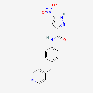 molecular formula C16H13N5O3 B3718606 3-nitro-N-[4-(4-pyridinylmethyl)phenyl]-1H-pyrazole-5-carboxamide 