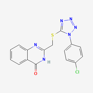 molecular formula C16H11ClN6OS B3718611 2-({[1-(4-chlorophenyl)-1H-tetrazol-5-yl]thio}methyl)-4(1H)-quinazolinone 