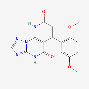molecular formula C16H15N5O4 B3718622 6-(2,5-dimethoxyphenyl)-6,9-dihydropyrido[3,2-e][1,2,4]triazolo[1,5-a]pyrimidine-5,8(4H,7H)-dione 