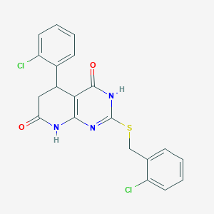 molecular formula C20H15Cl2N3O2S B3718635 2-[(2-chlorobenzyl)thio]-5-(2-chlorophenyl)-5,8-dihydropyrido[2,3-d]pyrimidine-4,7(3H,6H)-dione 