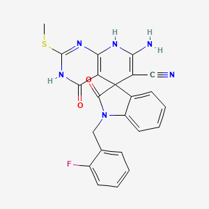 molecular formula C23H17FN6O2S B3718661 7'-amino-1-(2-fluorobenzyl)-2'-(methylthio)-2,4'-dioxo-1,2,4',8'-tetrahydro-3'H-spiro[indole-3,5'-pyrido[2,3-d]pyrimidine]-6'-carbonitrile 
