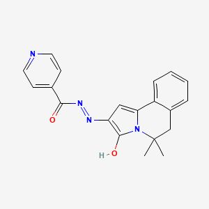 molecular formula C20H18N4O2 B3718665 N'-(5,5-dimethyl-3-oxo-5,6-dihydropyrrolo[2,1-a]isoquinolin-2(3H)-ylidene)isonicotinohydrazide 