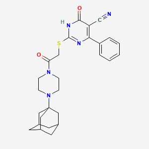 molecular formula C27H31N5O2S B3718679 2-({2-[4-(1-adamantyl)piperazin-1-yl]-2-oxoethyl}thio)-6-oxo-4-phenyl-1,6-dihydropyrimidine-5-carbonitrile 
