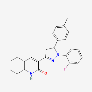 3-[1-(2-fluorophenyl)-5-(4-methylphenyl)-4,5-dihydro-1H-pyrazol-3-yl]-5,6,7,8-tetrahydroquinolin-2(1H)-one