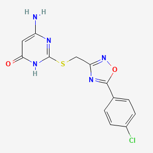 molecular formula C13H10ClN5O2S B3718710 6-amino-2-({[5-(4-chlorophenyl)-1,2,4-oxadiazol-3-yl]methyl}thio)-4(1H)-pyrimidinone 