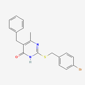 molecular formula C19H17BrN2OS B3718719 5-benzyl-2-[(4-bromobenzyl)thio]-6-methyl-4(3H)-pyrimidinone 