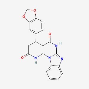 molecular formula C20H14N4O4 B3718739 4-(1,3-benzodioxol-5-yl)-3,4-dihydropyrido[3',2':5,6]pyrimido[1,2-a]benzimidazole-2,5(1H,6H)-dione 