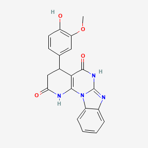 molecular formula C20H16N4O4 B3718743 4-(4-hydroxy-3-methoxyphenyl)-3,4-dihydropyrido[3',2':5,6]pyrimido[1,2-a]benzimidazole-2,5(1H,6H)-dione 