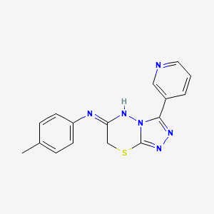 molecular formula C16H14N6S B3718763 N-(4-methylphenyl)-3-(3-pyridinyl)-7H-[1,2,4]triazolo[3,4-b][1,3,4]thiadiazin-6-amine 