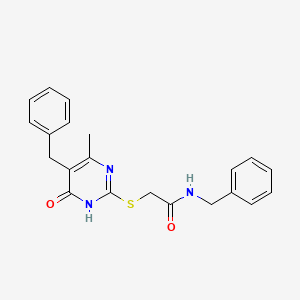 molecular formula C21H21N3O2S B3718788 N-benzyl-2-[(5-benzyl-4-methyl-6-oxo-1,6-dihydro-2-pyrimidinyl)thio]acetamide 