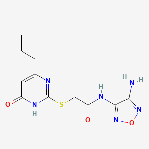 molecular formula C11H14N6O3S B3718793 N-(4-amino-1,2,5-oxadiazol-3-yl)-2-[(4-hydroxy-6-propyl-2-pyrimidinyl)thio]acetamide 