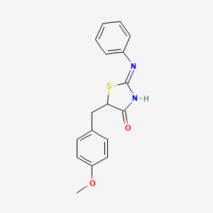 molecular formula C17H16N2O2S B3718798 5-(4-methoxybenzyl)-2-(phenylimino)-1,3-thiazolidin-4-one 