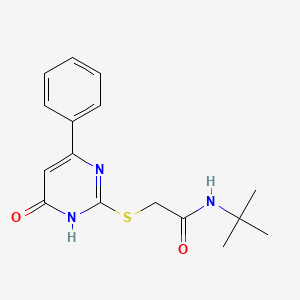 molecular formula C16H19N3O2S B3718815 N-(tert-butyl)-2-[(6-oxo-4-phenyl-1,6-dihydro-2-pyrimidinyl)thio]acetamide 