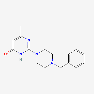 molecular formula C16H20N4O B3718827 2-(4-benzyl-1-piperazinyl)-6-methyl-4(3H)-pyrimidinone 