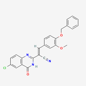molecular formula C25H18ClN3O3 B3718842 3-[4-(benzyloxy)-3-methoxyphenyl]-2-(6-chloro-4-oxo-3,4-dihydro-2-quinazolinyl)acrylonitrile 