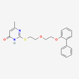 molecular formula C21H22N2O3S B3718867 2-({2-[2-(2-biphenylyloxy)ethoxy]ethyl}thio)-6-methyl-4-pyrimidinol 