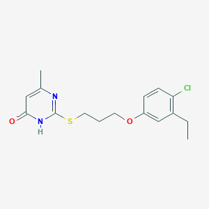 molecular formula C16H19ClN2O2S B3718870 2-{[3-(4-chloro-3-ethylphenoxy)propyl]thio}-6-methyl-4-pyrimidinol 