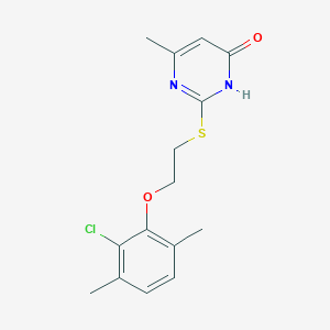 molecular formula C15H17ClN2O2S B3718878 2-{[2-(2-chloro-3,6-dimethylphenoxy)ethyl]thio}-6-methyl-4-pyrimidinol 