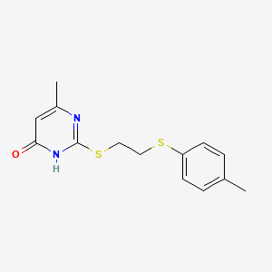 6-methyl-2-({2-[(4-methylphenyl)thio]ethyl}thio)-4-pyrimidinol