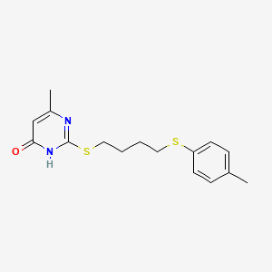 molecular formula C16H20N2OS2 B3718896 6-methyl-2-({4-[(4-methylphenyl)thio]butyl}thio)-4-pyrimidinol 