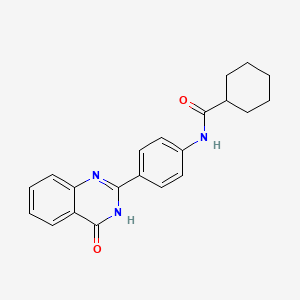 molecular formula C21H21N3O2 B3718904 N-[4-(4-oxo-3,4-dihydro-2-quinazolinyl)phenyl]cyclohexanecarboxamide 