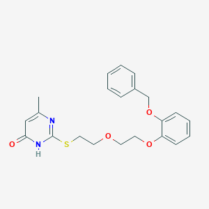 molecular formula C22H24N2O4S B3718915 2-[(2-{2-[2-(benzyloxy)phenoxy]ethoxy}ethyl)thio]-6-methyl-4-pyrimidinol 