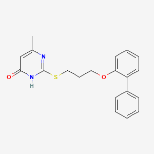 molecular formula C20H20N2O2S B3718922 2-{[3-(2-biphenylyloxy)propyl]thio}-6-methyl-4-pyrimidinol 