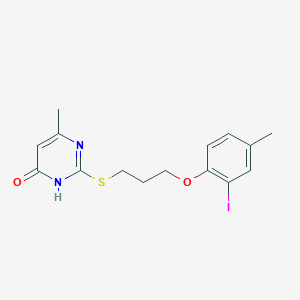 molecular formula C15H17IN2O2S B3718925 2-{[3-(2-iodo-4-methylphenoxy)propyl]thio}-6-methyl-4-pyrimidinol 