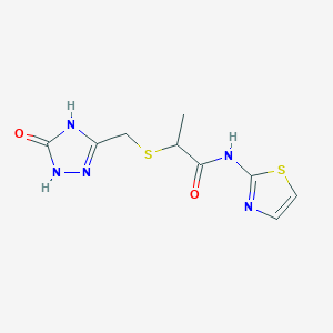 2-{[(5-oxo-4,5-dihydro-1H-1,2,4-triazol-3-yl)methyl]thio}-N-1,3-thiazol-2-ylpropanamide