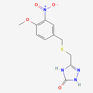 molecular formula C11H12N4O4S B3718931 5-{[(4-methoxy-3-nitrobenzyl)thio]methyl}-2,4-dihydro-3H-1,2,4-triazol-3-one 