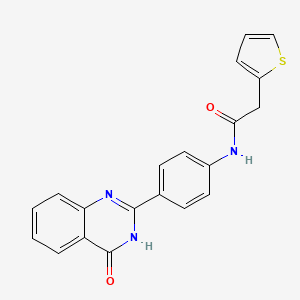 molecular formula C20H15N3O2S B3718939 N-[4-(4-oxo-3,4-dihydro-2-quinazolinyl)phenyl]-2-(2-thienyl)acetamide 