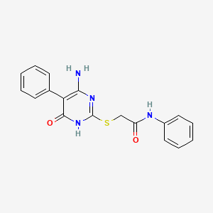 molecular formula C18H16N4O2S B3718956 2-[(4-amino-6-oxo-5-phenyl-1,6-dihydro-2-pyrimidinyl)thio]-N-phenylacetamide 