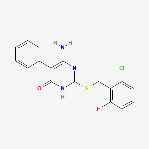 molecular formula C17H13ClFN3OS B3718967 6-amino-2-[(2-chloro-6-fluorobenzyl)thio]-5-phenyl-4(3H)-pyrimidinone 