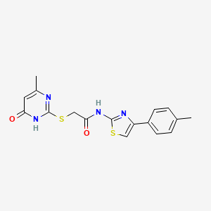 molecular formula C17H16N4O2S2 B3718973 2-[(4-methyl-6-oxo-1,6-dihydro-2-pyrimidinyl)thio]-N-[4-(4-methylphenyl)-1,3-thiazol-2-yl]acetamide 