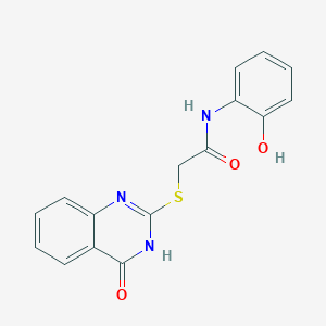 molecular formula C16H13N3O3S B3719001 N-(2-hydroxyphenyl)-2-[(4-oxo-3,4-dihydro-2-quinazolinyl)thio]acetamide 