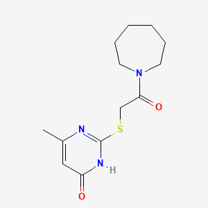 molecular formula C13H19N3O2S B3719009 2-{[2-(1-azepanyl)-2-oxoethyl]thio}-6-methyl-4(3H)-pyrimidinone 