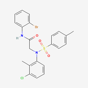 molecular formula C22H20BrClN2O3S B3719013 N~1~-(2-bromophenyl)-N~2~-(3-chloro-2-methylphenyl)-N~2~-[(4-methylphenyl)sulfonyl]glycinamide 