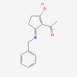 molecular formula C14H15NO2 B3719027 2-acetyl-3-(benzylamino)-2-cyclopenten-1-one 