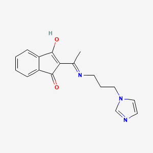 molecular formula C17H17N3O2 B3719044 2-(1-{[3-(1H-imidazol-1-yl)propyl]amino}ethylidene)-1H-indene-1,3(2H)-dione 